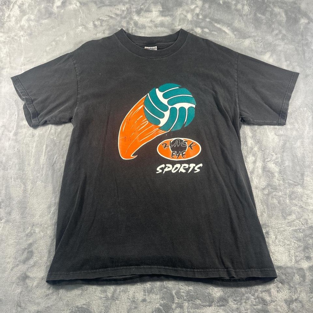 Black vintage 90s volleyball tee‎